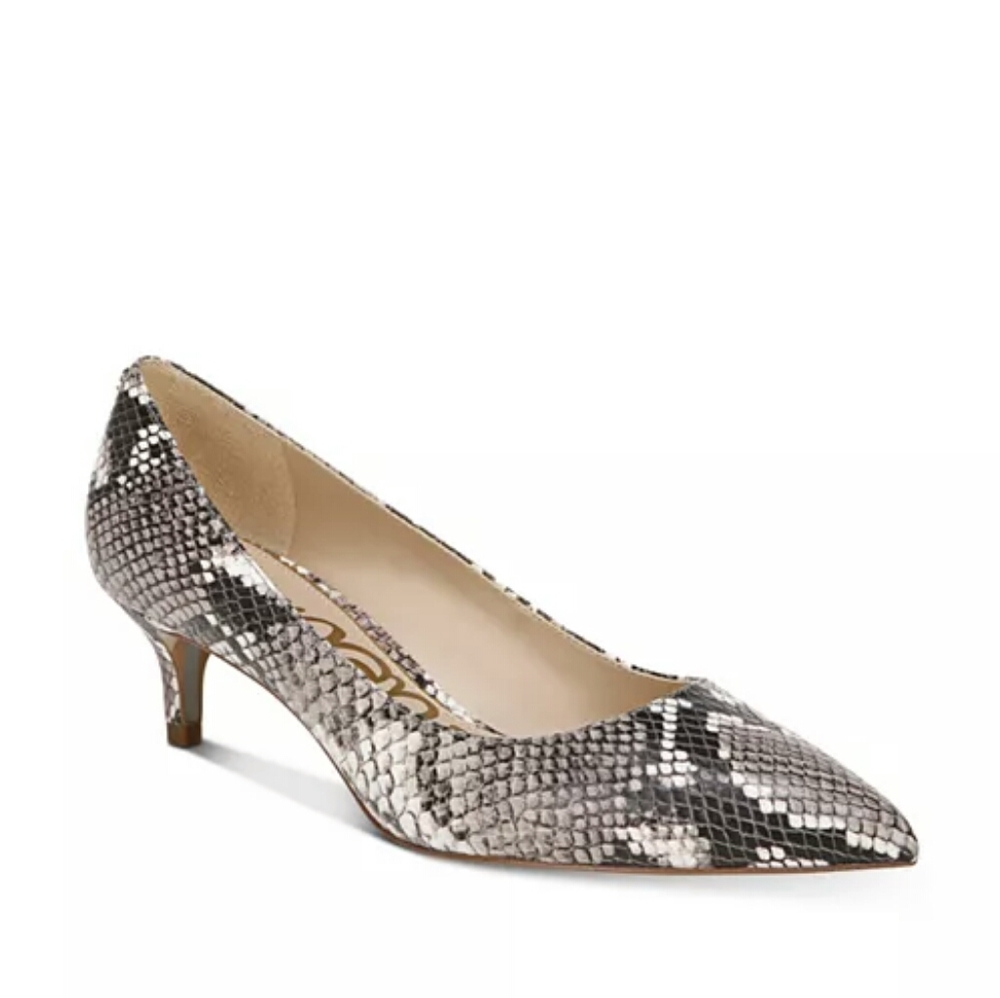 Sam Edelman Dori Taupe Snakeskin Kitten He…